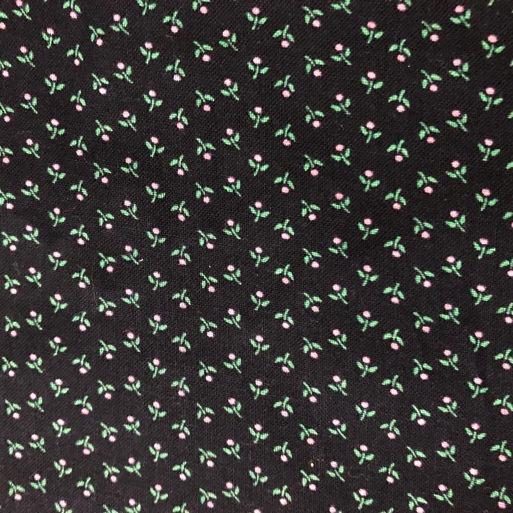 Quilt Cotton Fabric Material - 3 2/3 yard Blue Pink Stripe Floral #563-2